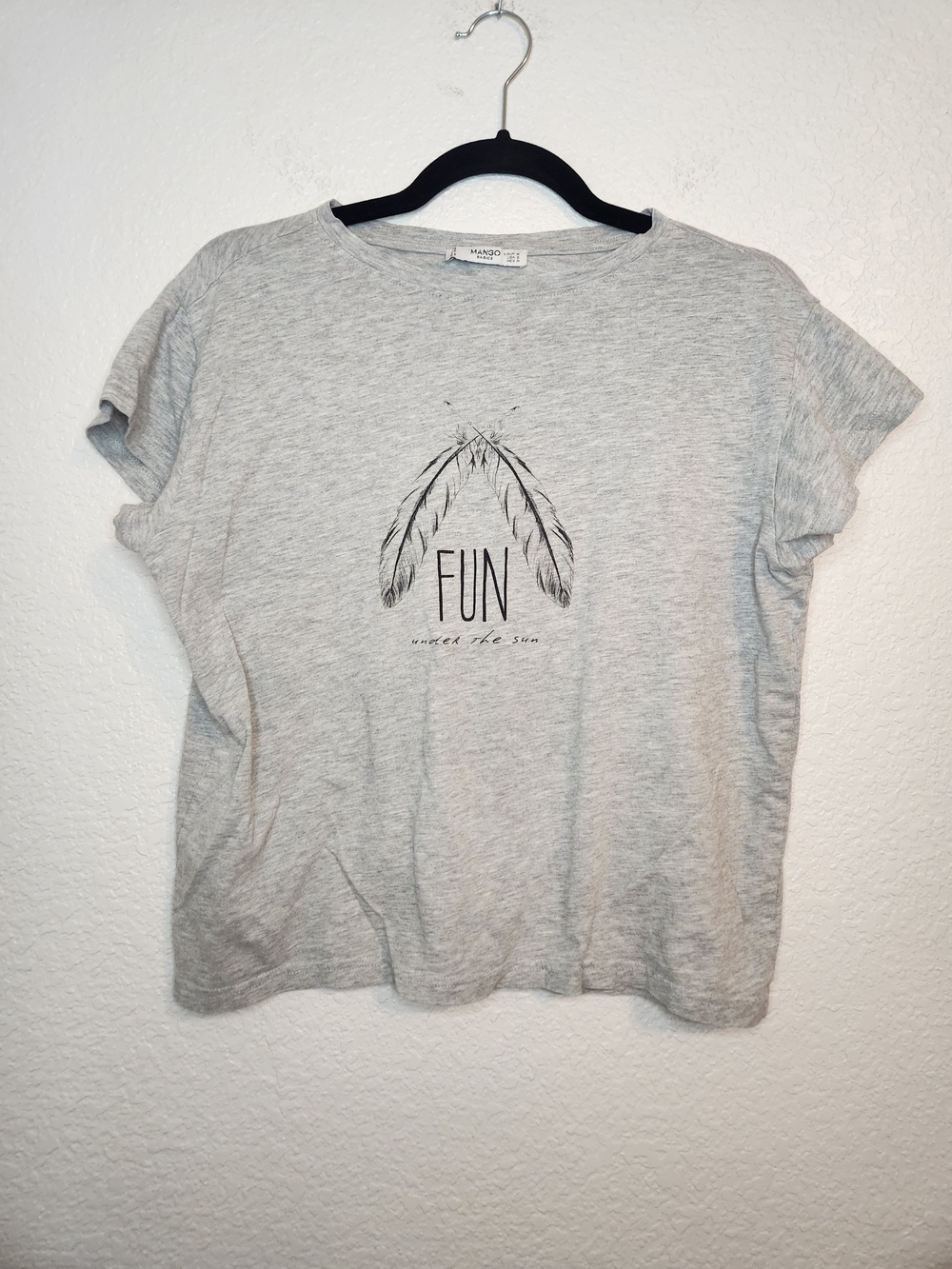 Mango gray fun under the sun Graphic tee shirt women's S